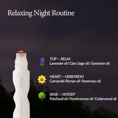 Sonc Dream Dive roll-on applied to wrist for soothing evening routine