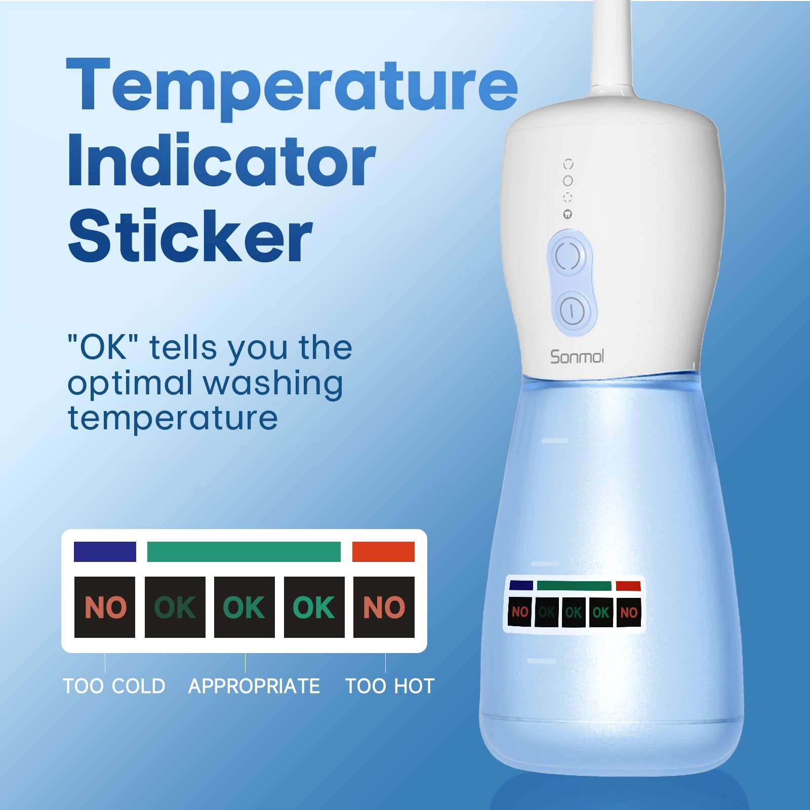 Sonmol Electric Peri Bottle in-use mode for hands-free rinsing.