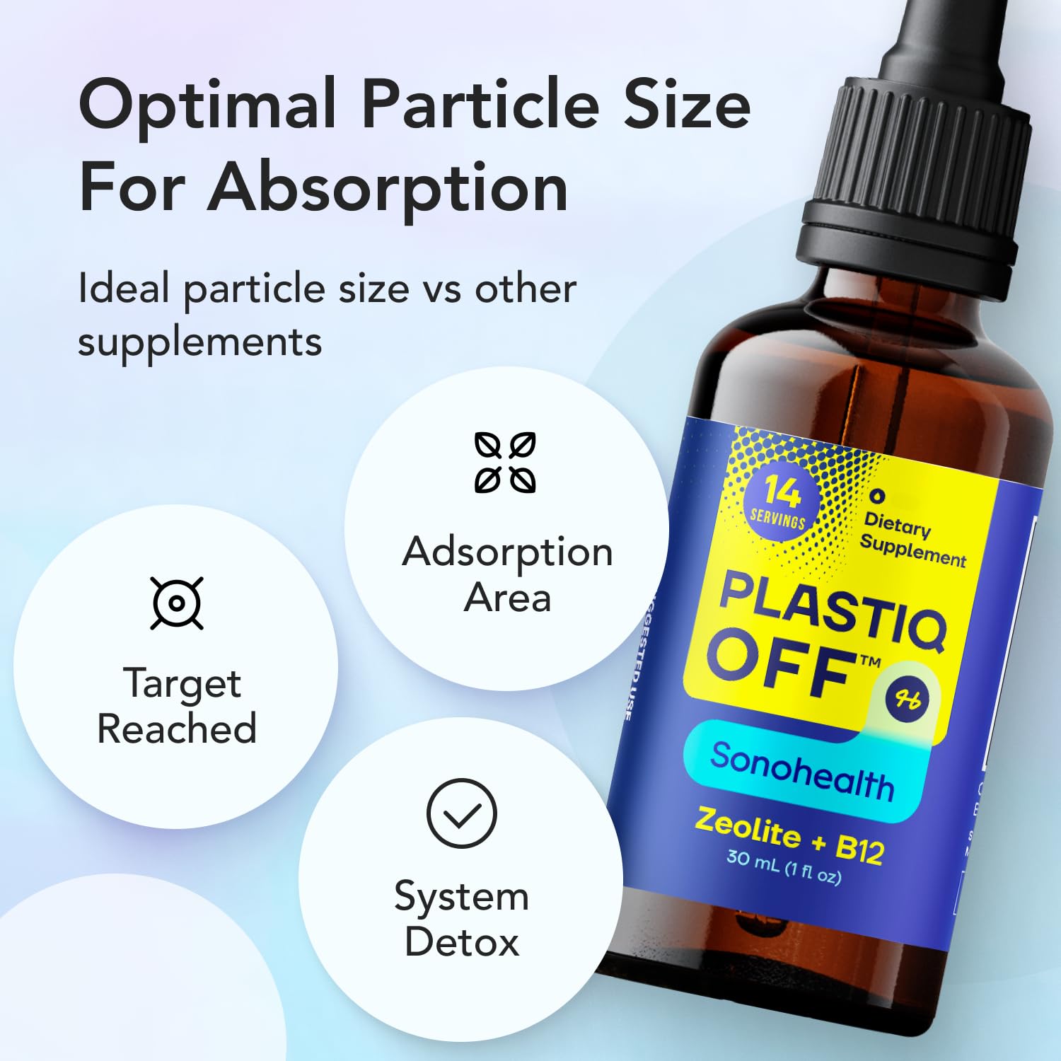 Zeolite liquid drops added to juice for family wellness.