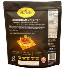 Close-up of Sonoma Creamery cheddar crisps' crunchy texture.