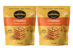 Sonoma Creamery cheddar crisps front view, high-protein snack.