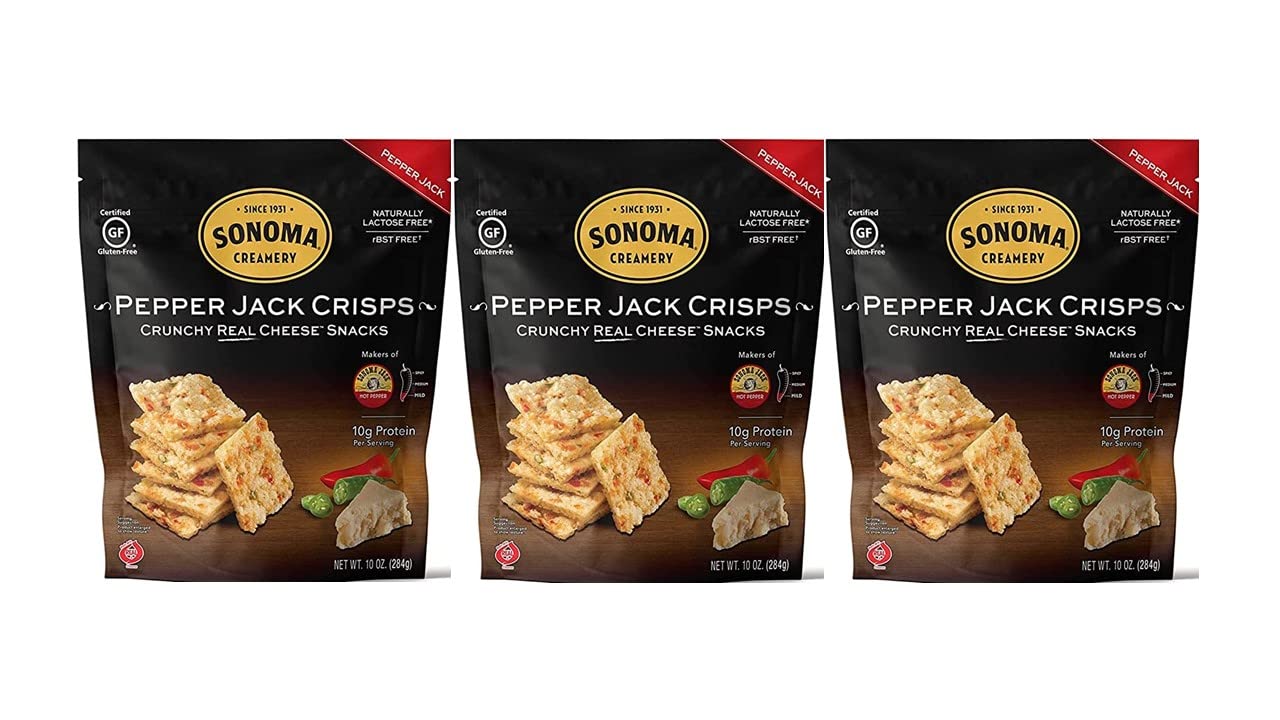 Sonoma Creamery Pepper Jack Crisps pack – gluten-free, high-protein snack