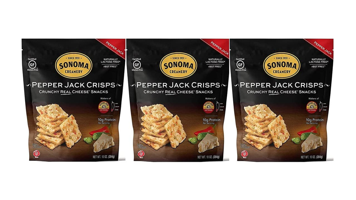 Sonoma Creamery Pepper Jack Crisps pack – gluten-free, high-protein snack