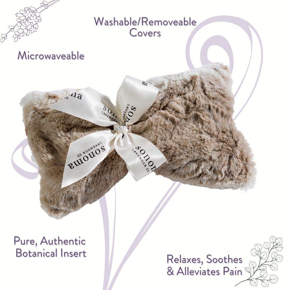 Sonoma Lavender Spa Mask in use for heat therapy to soothe tension