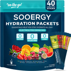 Sooergy electrolytes powder lemon-lime sticks for quick hydration during workouts