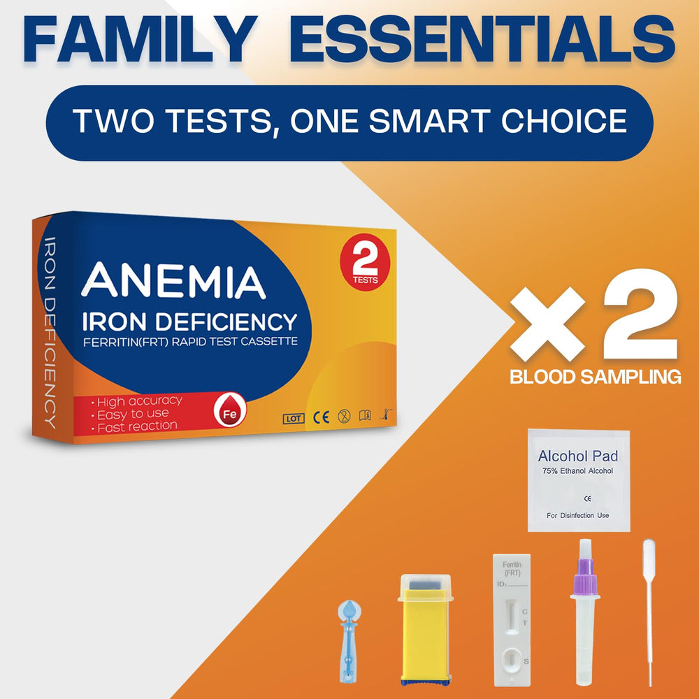 SOOMIO ferritin readout from the iron test kit shows results for iron status.