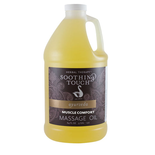 Soothing Touch Muscle Comfort Oil bottle for deep tissue massage and skin nourishment.