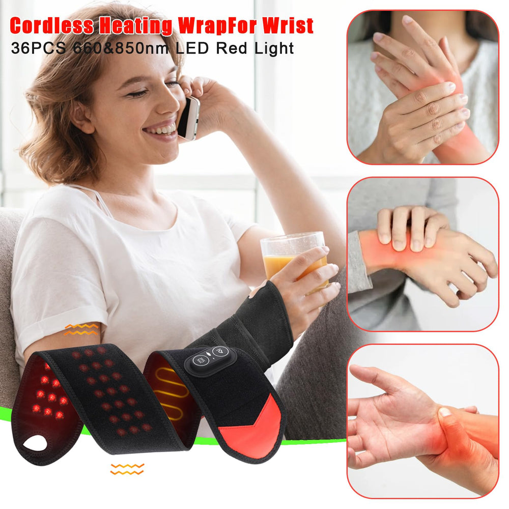 SORALEK wrist wrap shows heat levels, customize comfort during breaks.