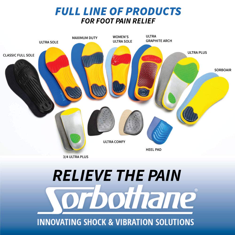 Sorbothane Ultra Sole Insole Cambrelle cover keeps feet dry and odor-free