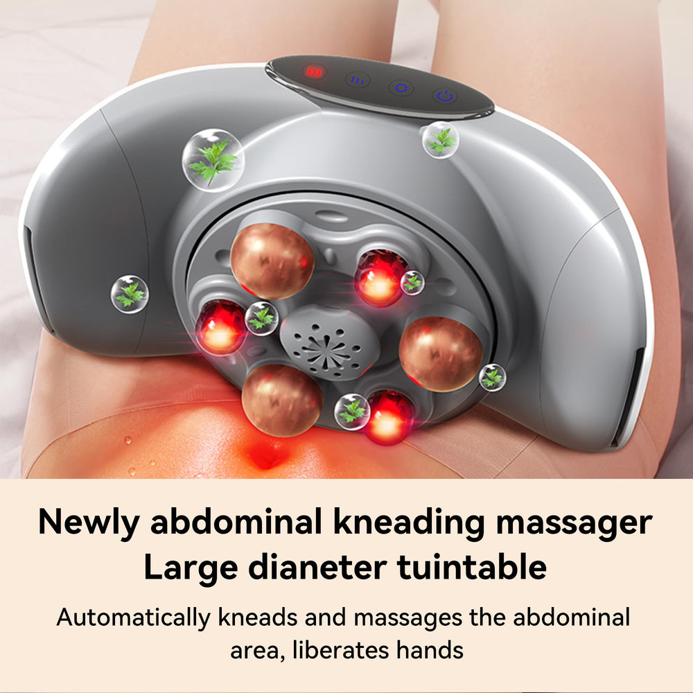 SORELAX massager in use on torso demonstrating dual-use for waist and abdomen