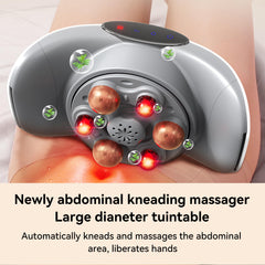 SORELAX massager in use on torso demonstrating dual-use for waist and abdomen