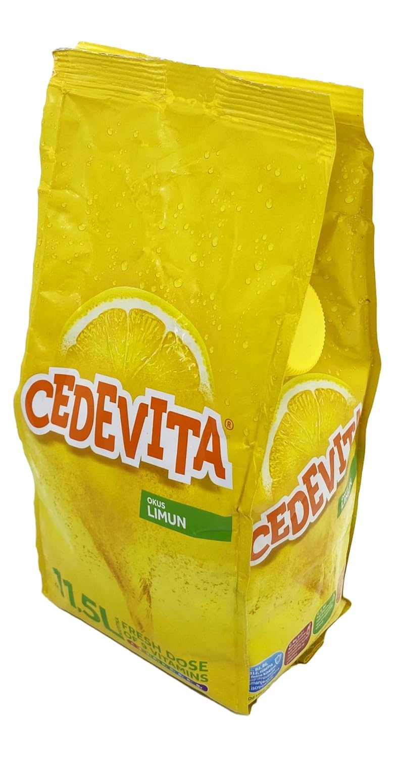 SORINA Cedevita lime packet being stirred for refreshing hydration.