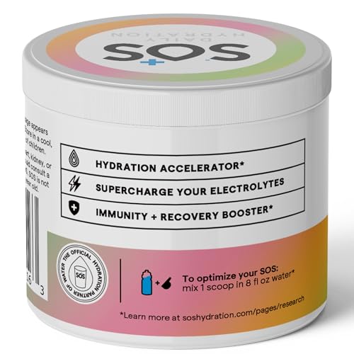 SOS Rainbow Sherbet stick packs for on-the-go hydration.