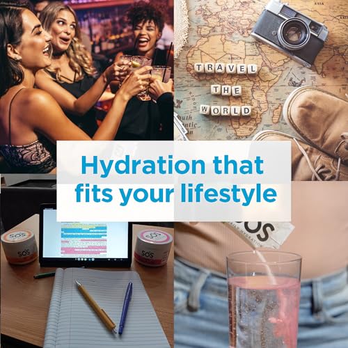 SOS Hydration stick dissolving in water demonstrates quick, flavorful hydration without heavy sweetness.