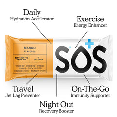 SOS Hydration mango stick in use during a workout.