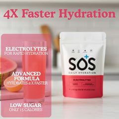 SOS Hydration Watermelon powder dissolving in water for a refreshing sip.