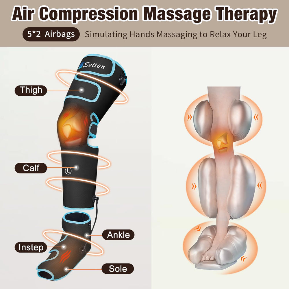 Sotion leg massager offers four modes and four intensities for personalization.