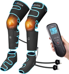 Sotion leg massager with air compression and heat for calves and feet relief