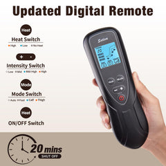 Sotion leg massager handheld controller allows easy mode adjustments.