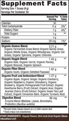Gluten-free and dairy-free PlantFusion Fruitful Greens for mindful living.
