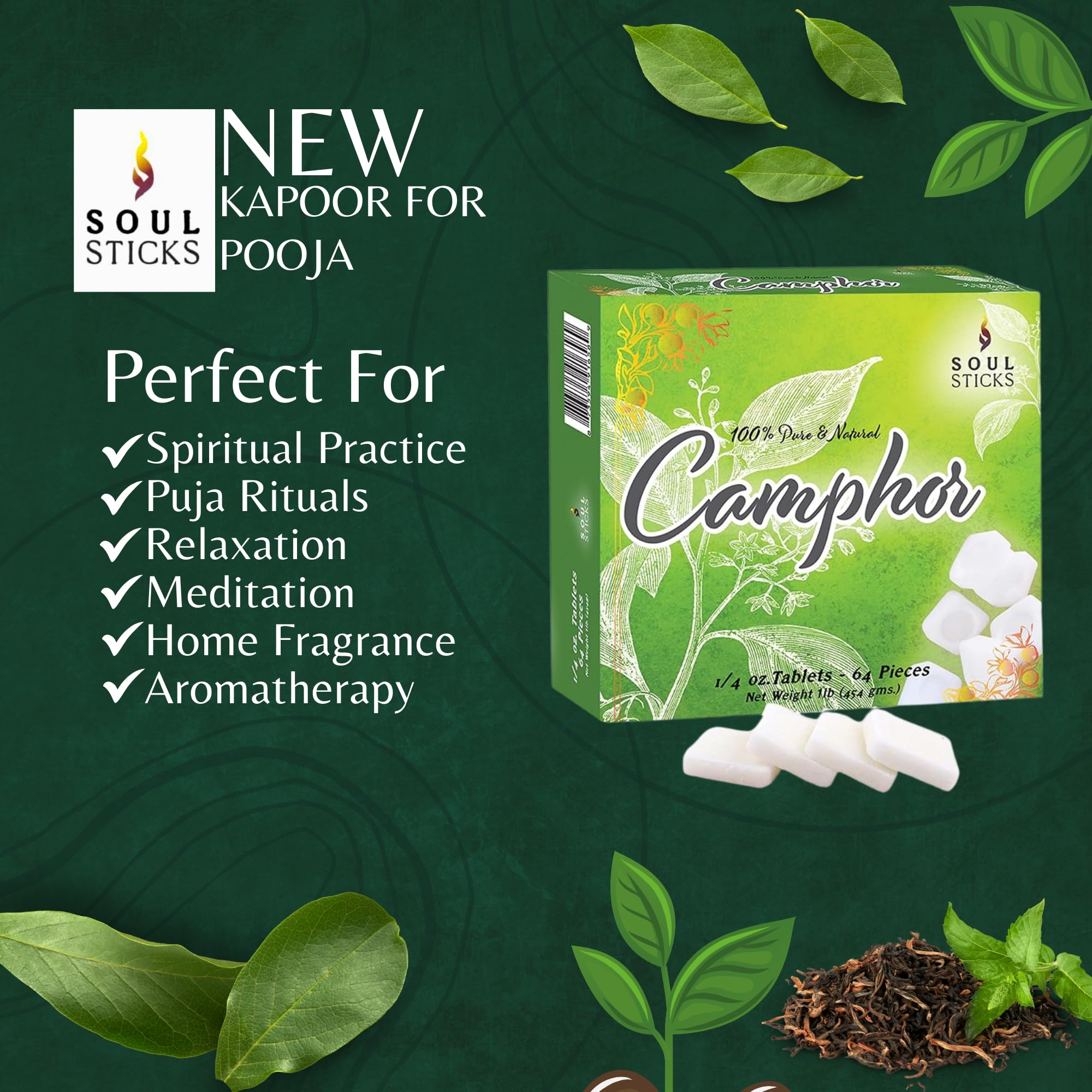 Soul Sticks alcanfor balls close-up highlighting fragrance and long-lasting scent.