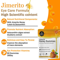 SOULRAZY Jimerito Honey Lutein Gummies pack displayed with gummies for daily eye support