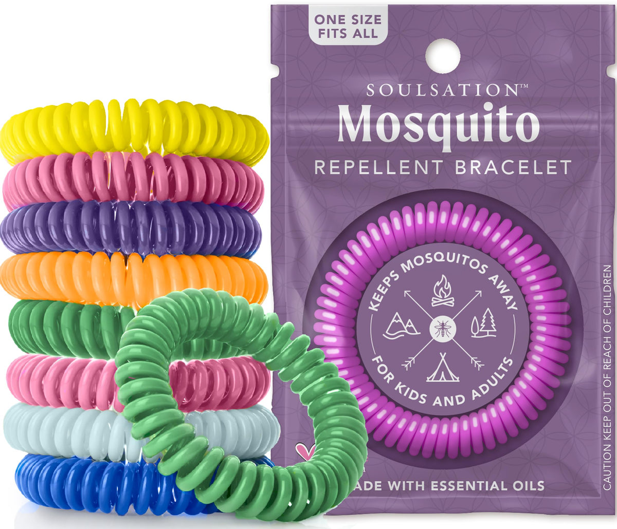 SOULSATION mosquito bracelet packaged for freshness in individual bags, ready for outdoor use.