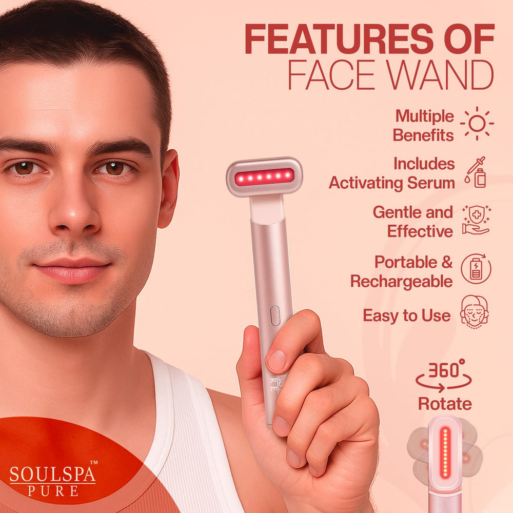 SOULSPA PURE 7-in-1 wand used on jawline for gentle contouring