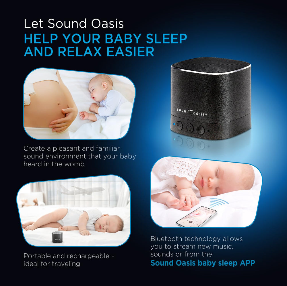 Sound Oasis Baby Sound Machine with Bluetooth streaming for personalized soundscapes