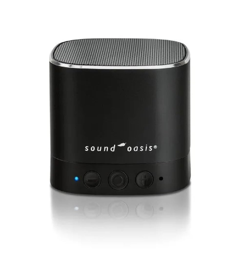 Sound Oasis Baby Sound Machine front view showing compact bedside design for sleep support