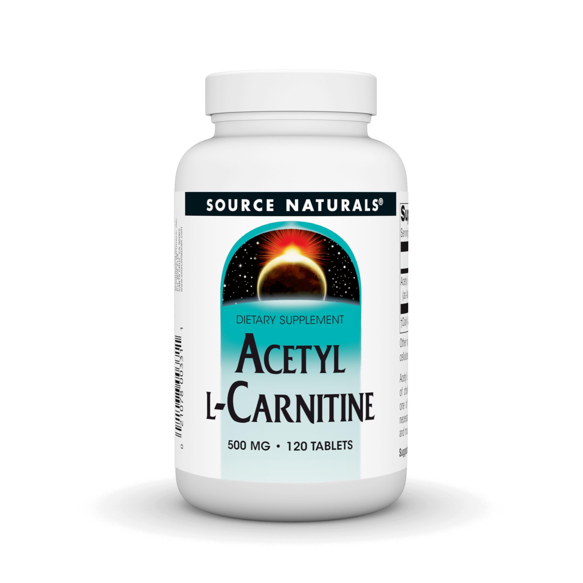 Source Naturals Acetyl L-Carnitine tablets in bottle for focus support