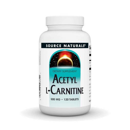 Source Naturals Acetyl L-Carnitine tablets in bottle for focus support