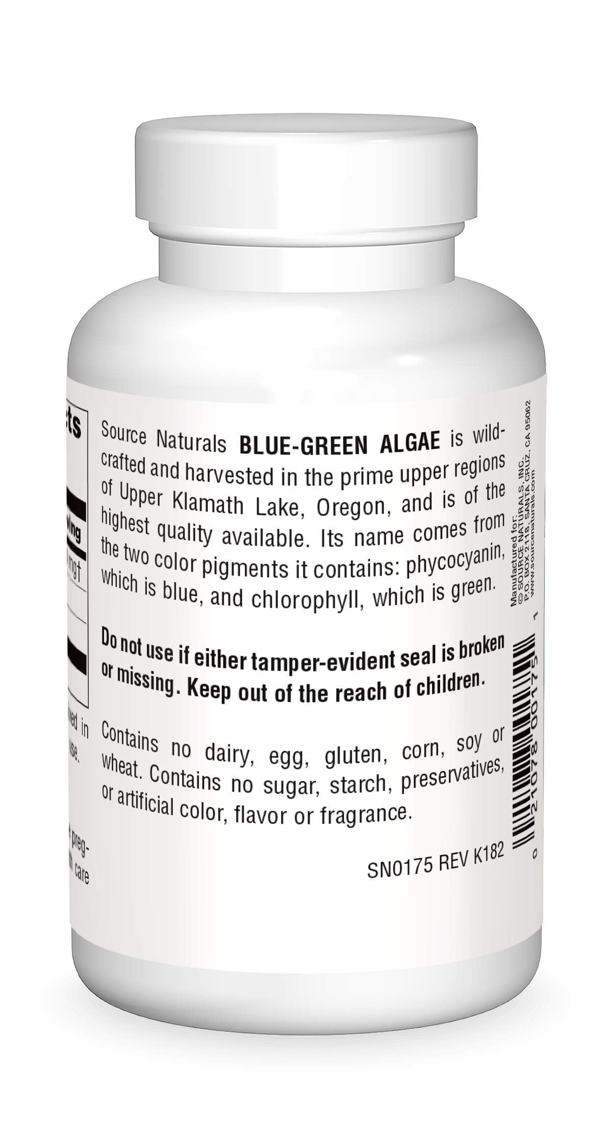 Source Naturals Blue-Green Algae powder with scoop for easy daily use.