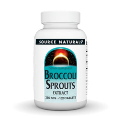 Source Naturals broccoli sprouts extract bottle front view for convenient daily supplement.