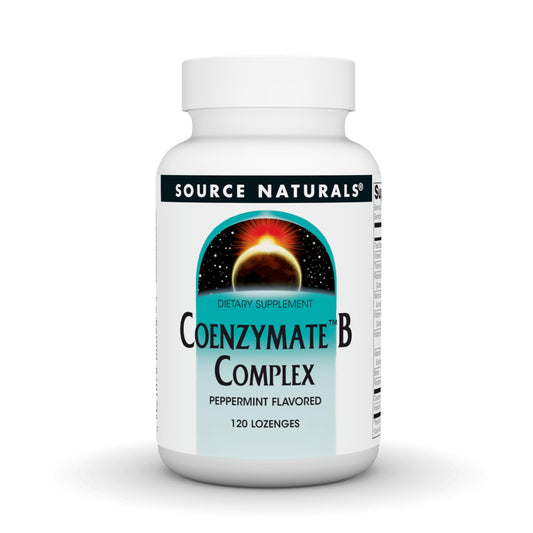 Source Naturals Coenzymate B Complex peppermint melt tablet dissolves under the tongue for quick daily support.