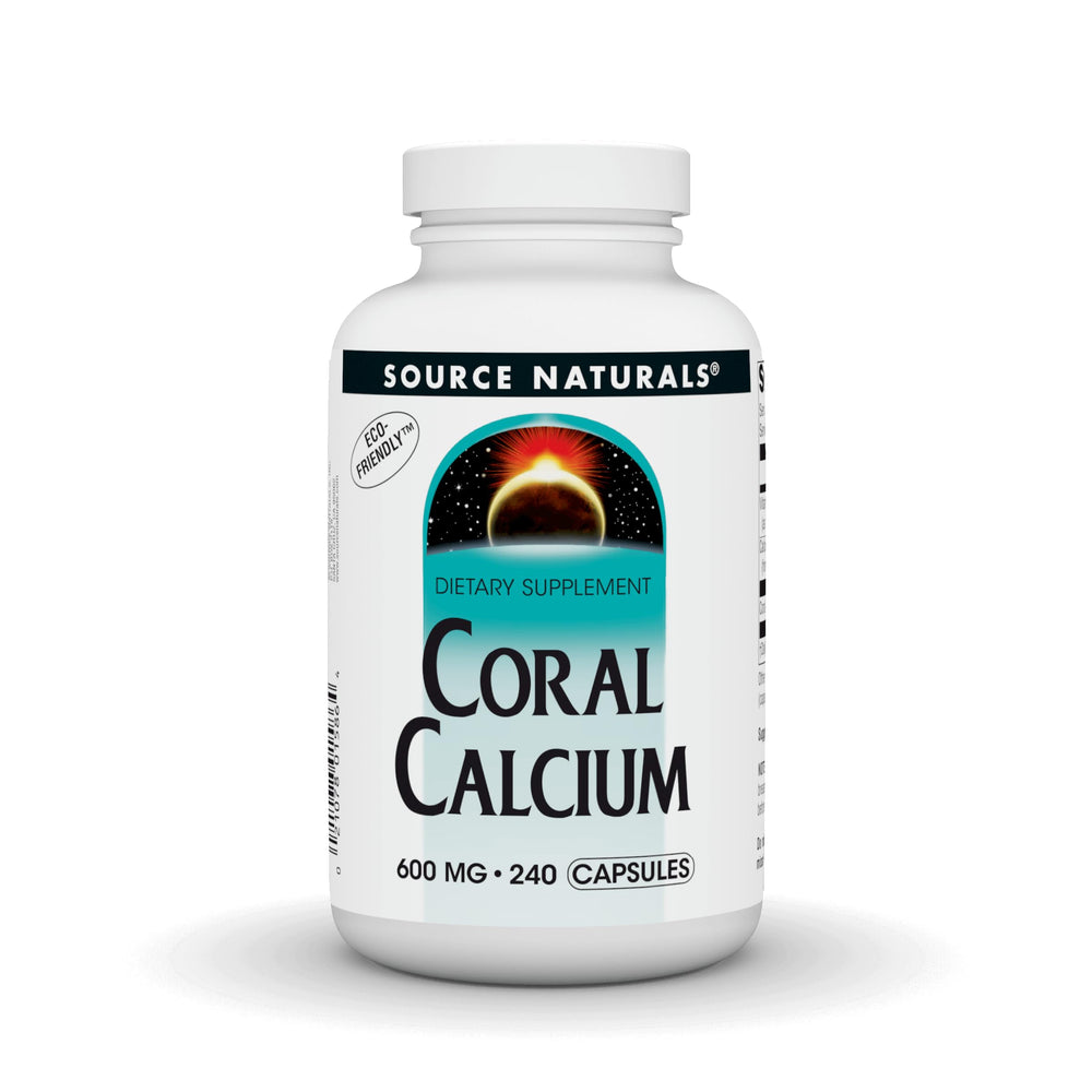 Source Naturals Coral Calcium bottle front showing the product packaging and label benefits