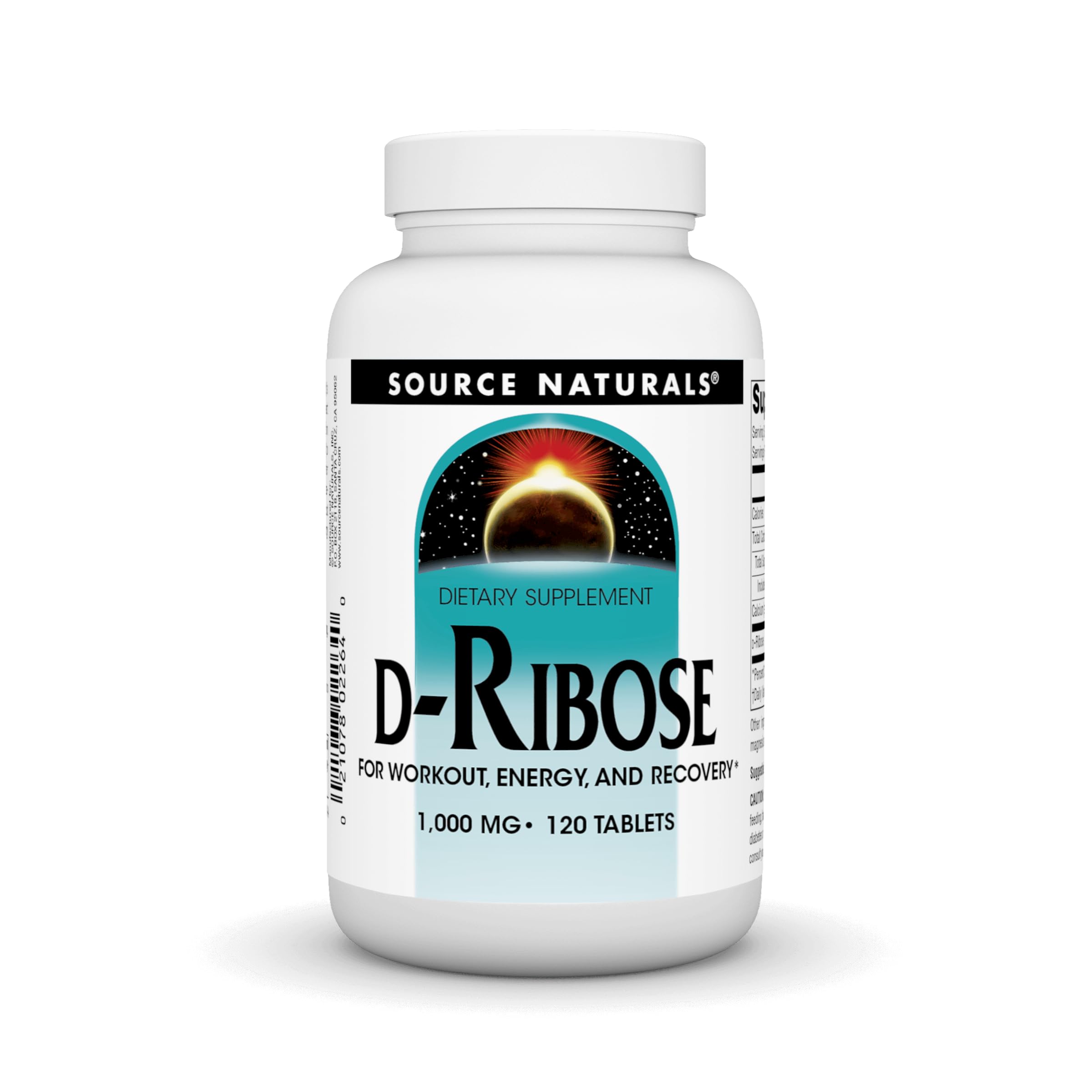 Source Naturals D-Ribose bottle front view for workout energy support