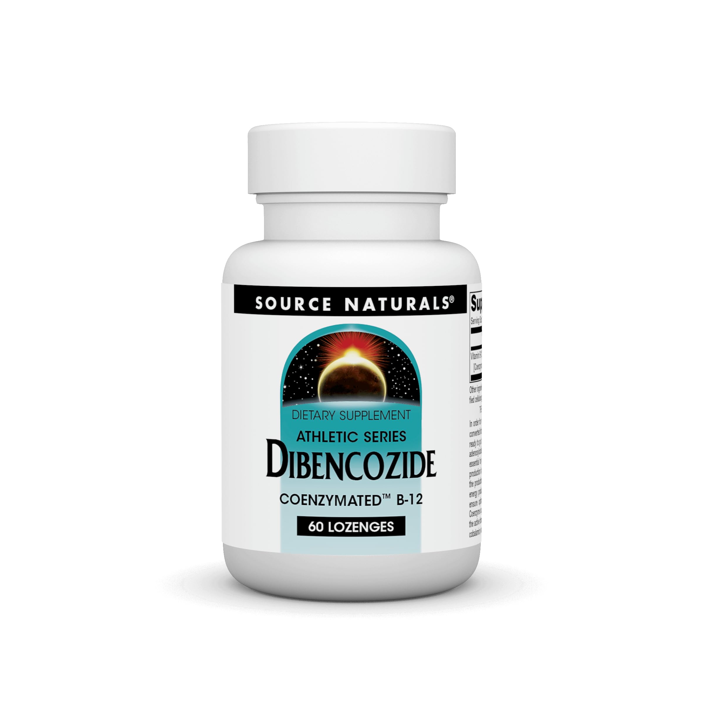 Source Naturals dibencozide lozenge dissolves for quick energy support.