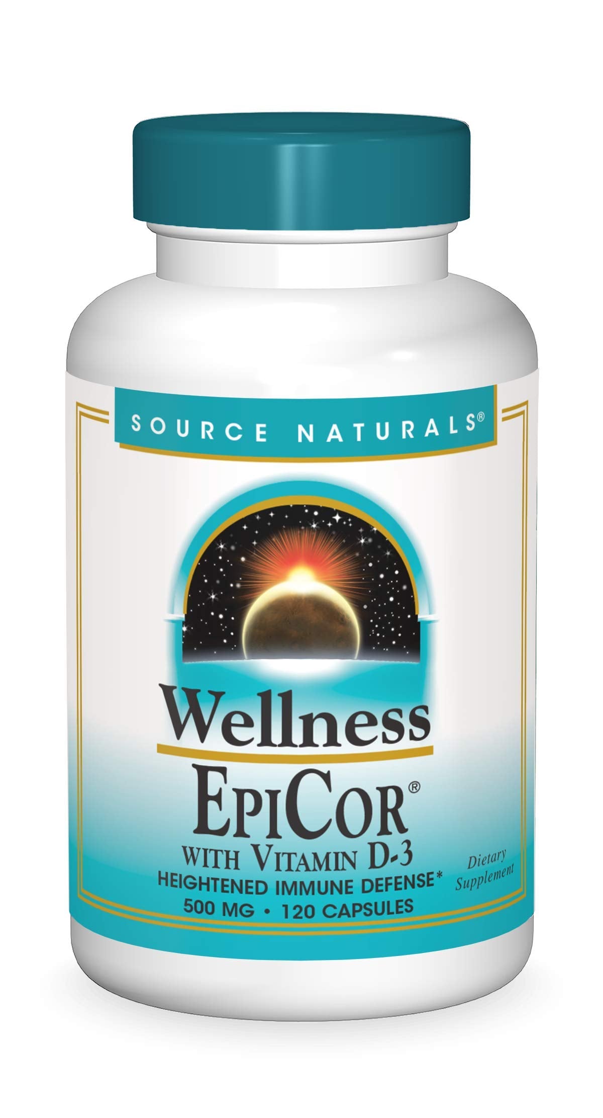 Source Naturals Epicor bottle with capsules for daily immune support.