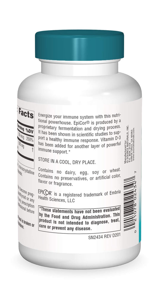 Close-up of Source Naturals Epicor capsules for easy daily dosing.