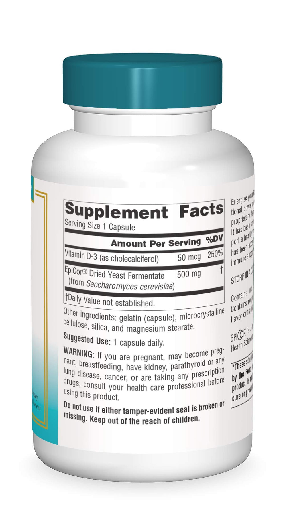 Source Naturals Epicor label shows allergen-free formula including dairy, egg, soy, and wheat-free.