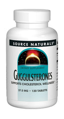 Source Naturals Guggulsterones tablets bottle front may support cholesterol balance.