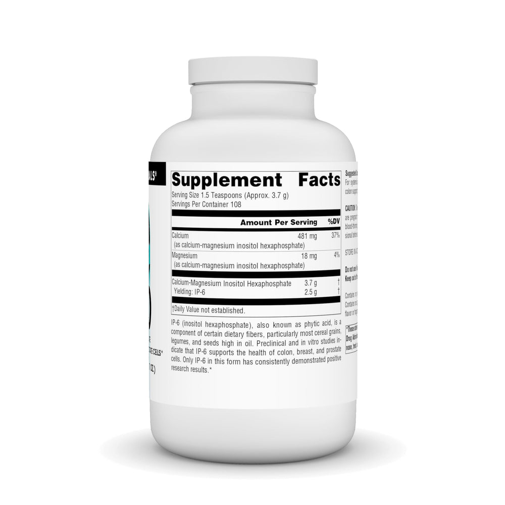 Source Naturals IP-6 powder 400 g bottle front; convenient daily dosing.