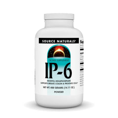Source Naturals IP-6 powder 400 g label; allergen-free formula.