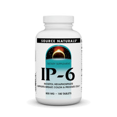 Source Naturals IP-6 tablet bottle with 180-count, highlighting potential cellular health support.
