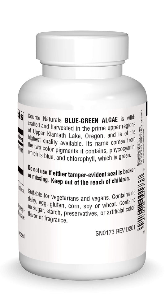 Source Naturals Klamath Lake harvest closeup shows natural algae source