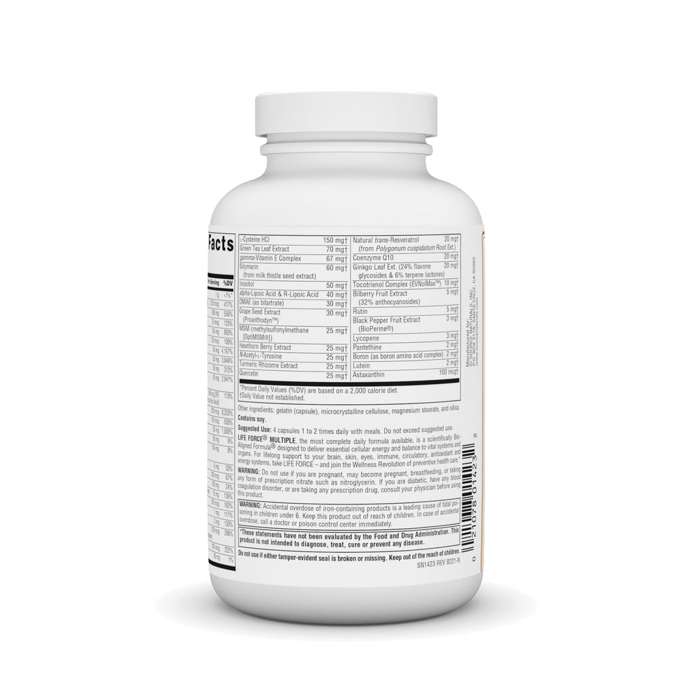 Source Naturals Life Force bottle on desk suggests easy daily routine