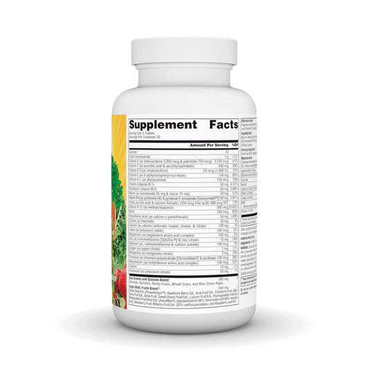 Source Naturals Life Force Green Multi label closeup highlights antioxidant-rich blends.