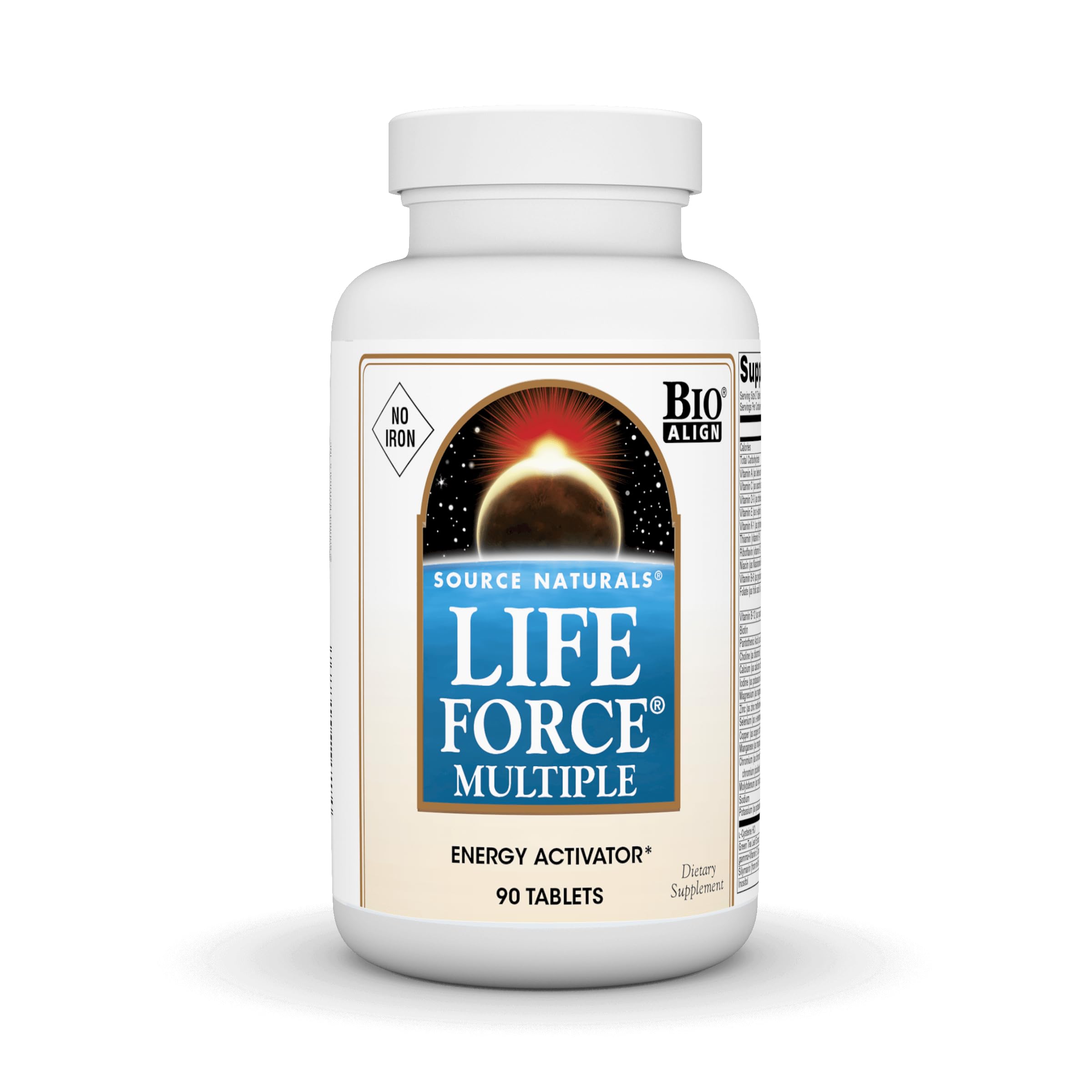 Source Naturals Life Force Multi bottle front view showing tablets for daily energy support