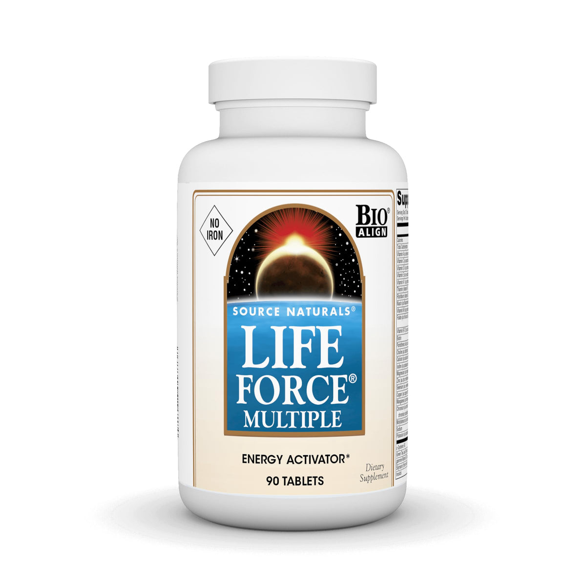 Source Naturals Life Force Multi bottle front view showing tablets for daily energy support